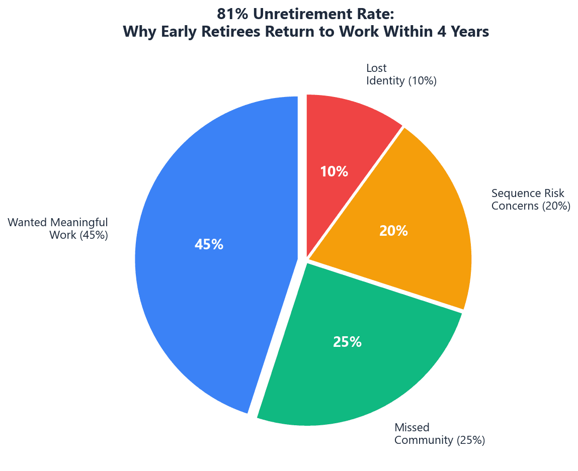 Unretirement trends showing why retirees return to work - meaningful work, community, financial concerns, and identity factors